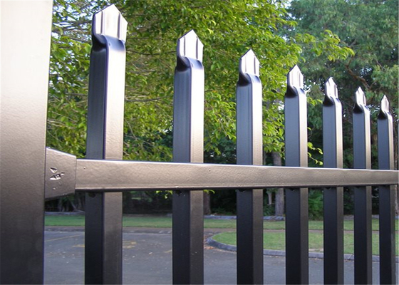 Galvanized Steel W Pale Security Palisade Fence Wrought Iron 1.8m