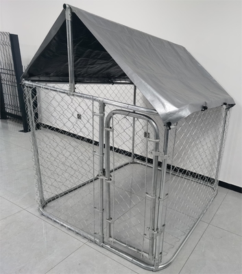 Galvanized Chain link wire mesh with waterproof canopy dog cage