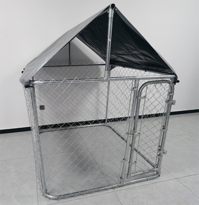 Galvanized Chain link wire mesh with waterproof canopy dog cage