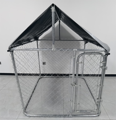 Galvanized Chain link wire mesh with waterproof canopy dog cage