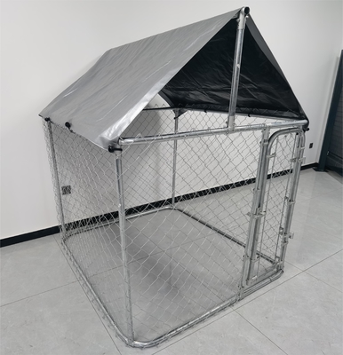 Galvanized Chain link wire mesh with waterproof canopy dog cage